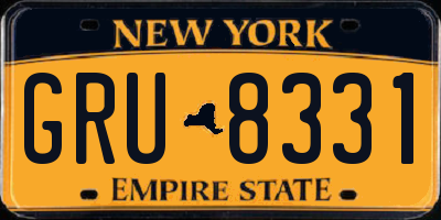 NY license plate GRU8331