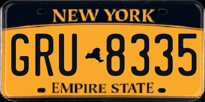 NY license plate GRU8335