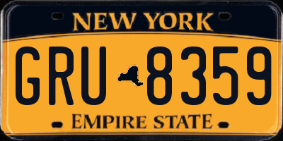 NY license plate GRU8359