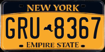 NY license plate GRU8367