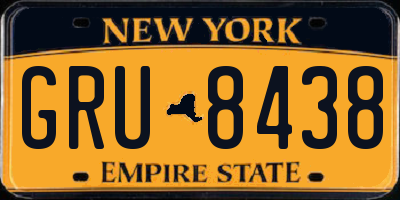 NY license plate GRU8438