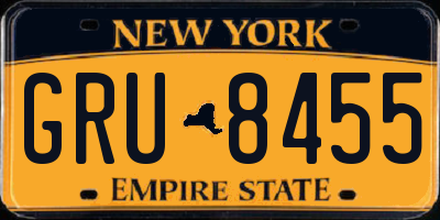 NY license plate GRU8455