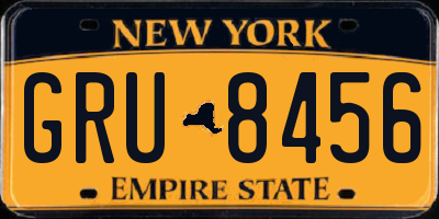 NY license plate GRU8456