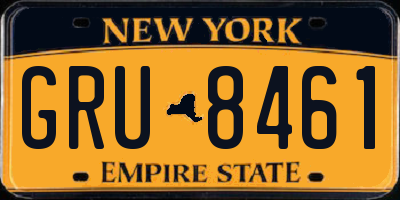 NY license plate GRU8461