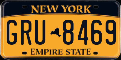 NY license plate GRU8469