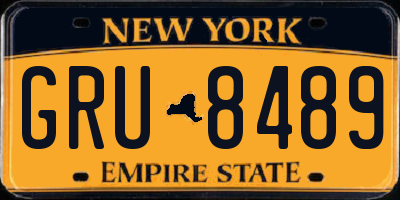 NY license plate GRU8489