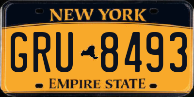 NY license plate GRU8493