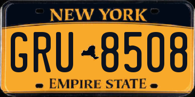 NY license plate GRU8508