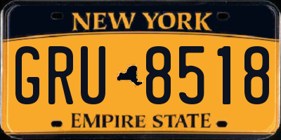 NY license plate GRU8518