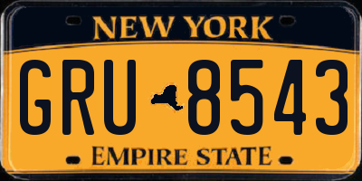 NY license plate GRU8543