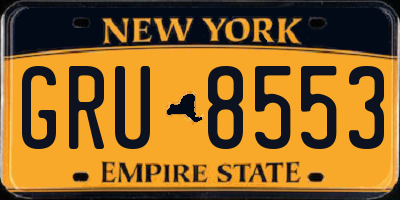 NY license plate GRU8553