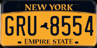 NY license plate GRU8554