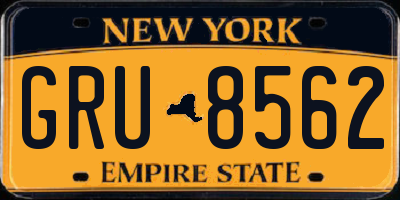 NY license plate GRU8562