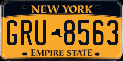 NY license plate GRU8563