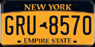 NY license plate GRU8570