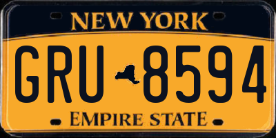 NY license plate GRU8594