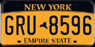 NY license plate GRU8596