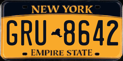 NY license plate GRU8642