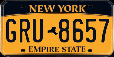 NY license plate GRU8657