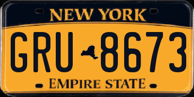 NY license plate GRU8673