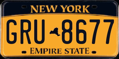 NY license plate GRU8677