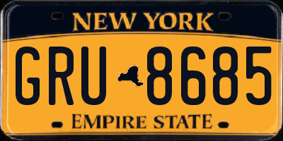 NY license plate GRU8685