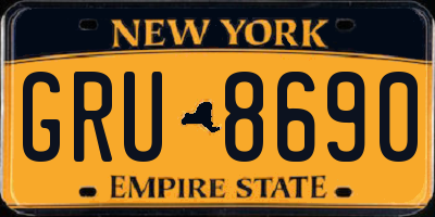 NY license plate GRU8690