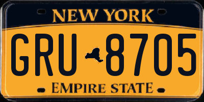 NY license plate GRU8705