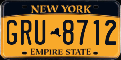 NY license plate GRU8712