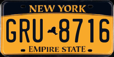 NY license plate GRU8716