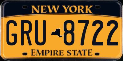 NY license plate GRU8722