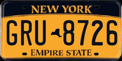 NY license plate GRU8726