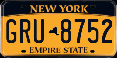 NY license plate GRU8752