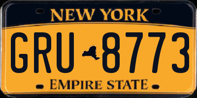 NY license plate GRU8773