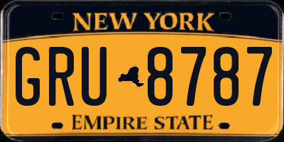 NY license plate GRU8787