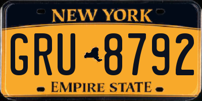 NY license plate GRU8792