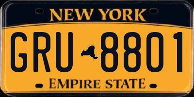 NY license plate GRU8801