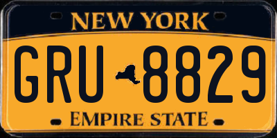 NY license plate GRU8829