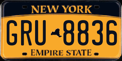 NY license plate GRU8836