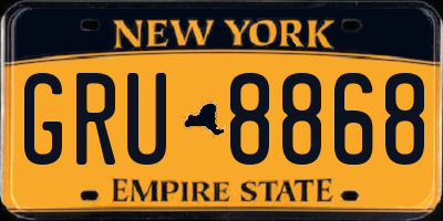 NY license plate GRU8868