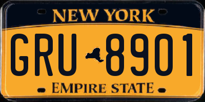 NY license plate GRU8901