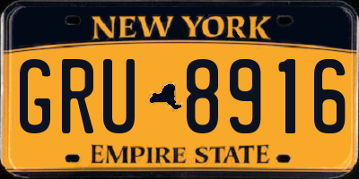 NY license plate GRU8916
