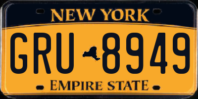 NY license plate GRU8949