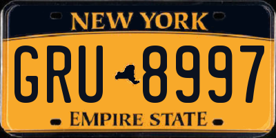 NY license plate GRU8997