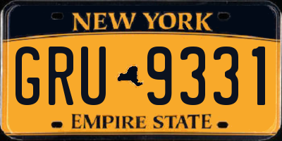 NY license plate GRU9331