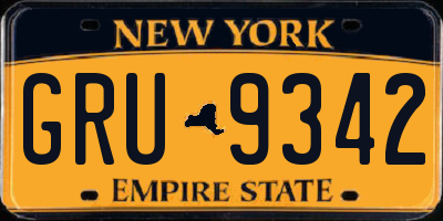 NY license plate GRU9342