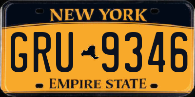 NY license plate GRU9346