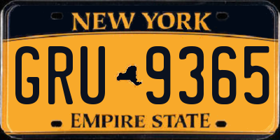 NY license plate GRU9365
