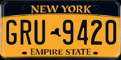 NY license plate GRU9420