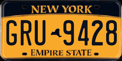 NY license plate GRU9428